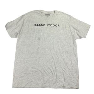 Bass Outdoor Mens Lined Logo Heathered Crewneck Short Sleeve T-Shirt Gray 2XL